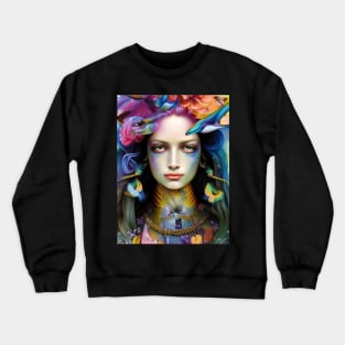 Hecate Goddess of Magic and Witchcraft by Ziola Rosa Pretty Flowers Spellbinding Girl Pagan Witch Crewneck Sweatshirt